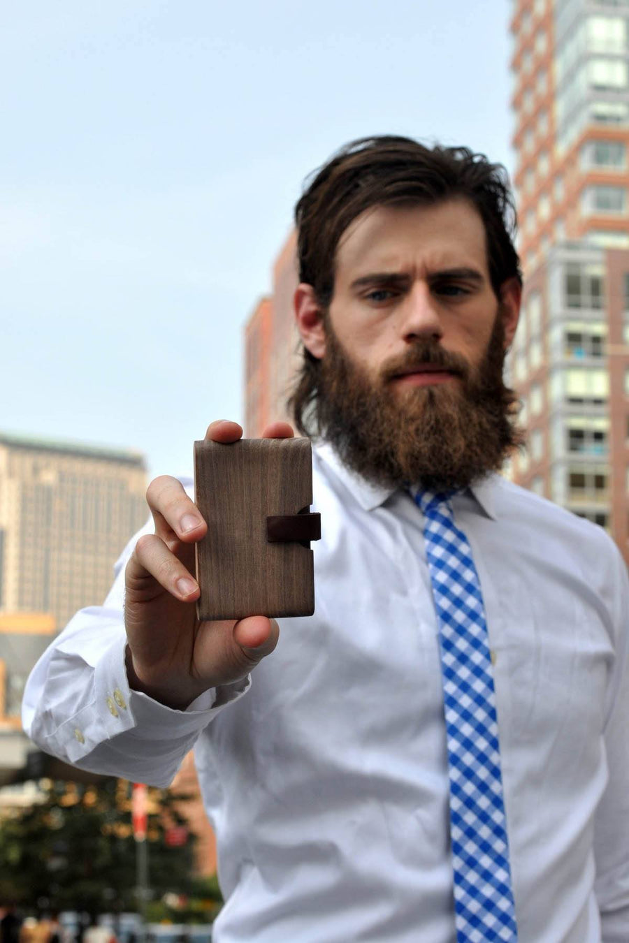 Something Strong Beech Wood Card Case