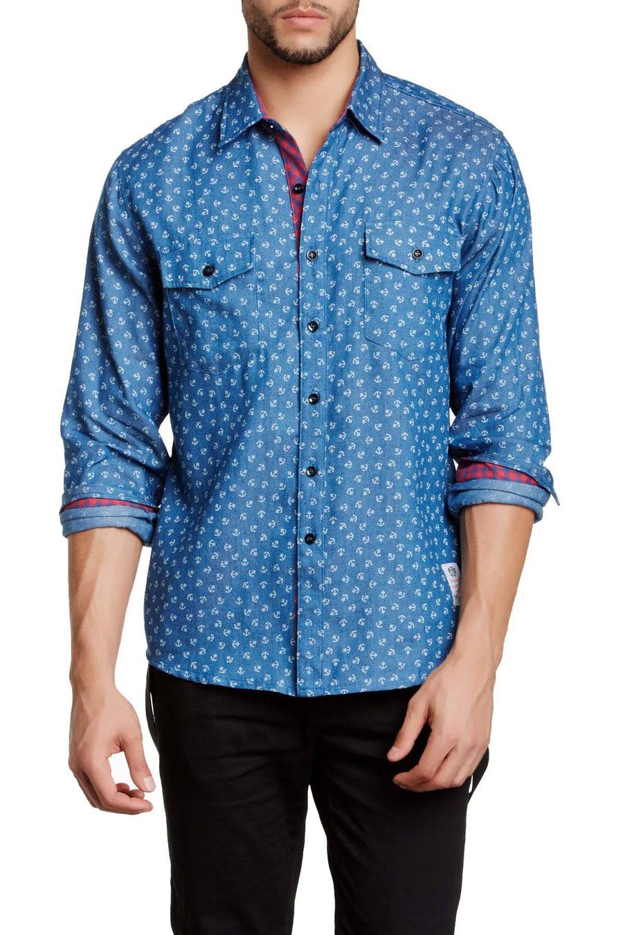 Something Strong Blue Something Nautical Button-Up