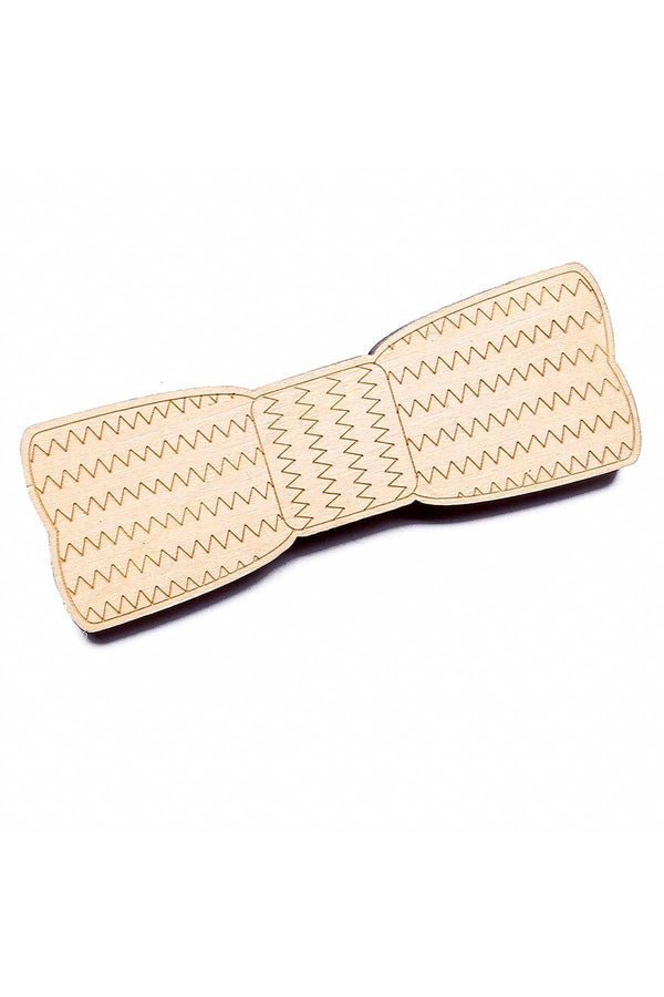 Something Strong Brown Squiggly Simpson Wooden Bow Tie