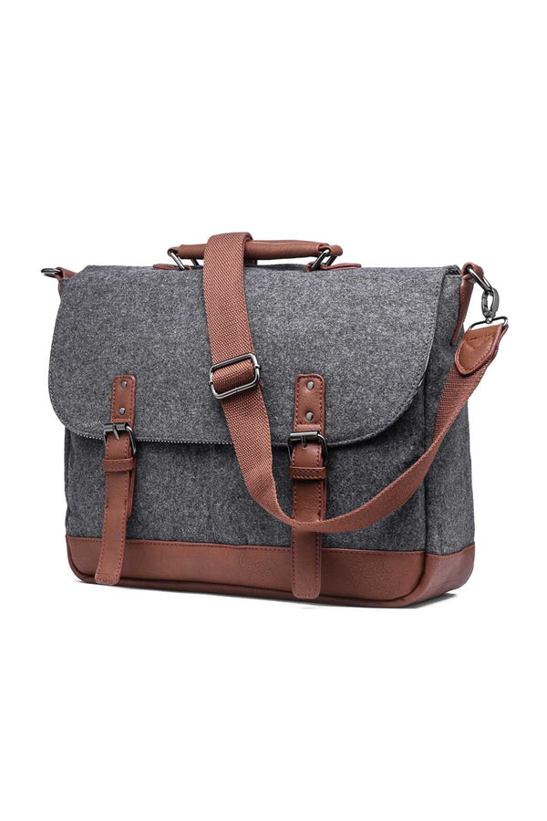 Something Strong Dark-Grey Something-Wooly Messenger Bag