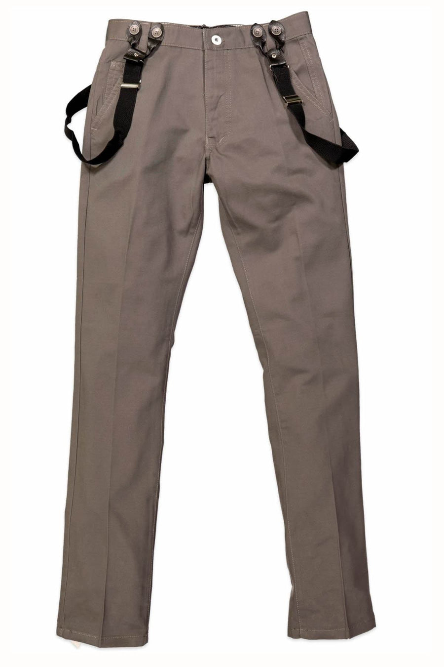 Something Strong Dark Grey Suspender Skinny Pant