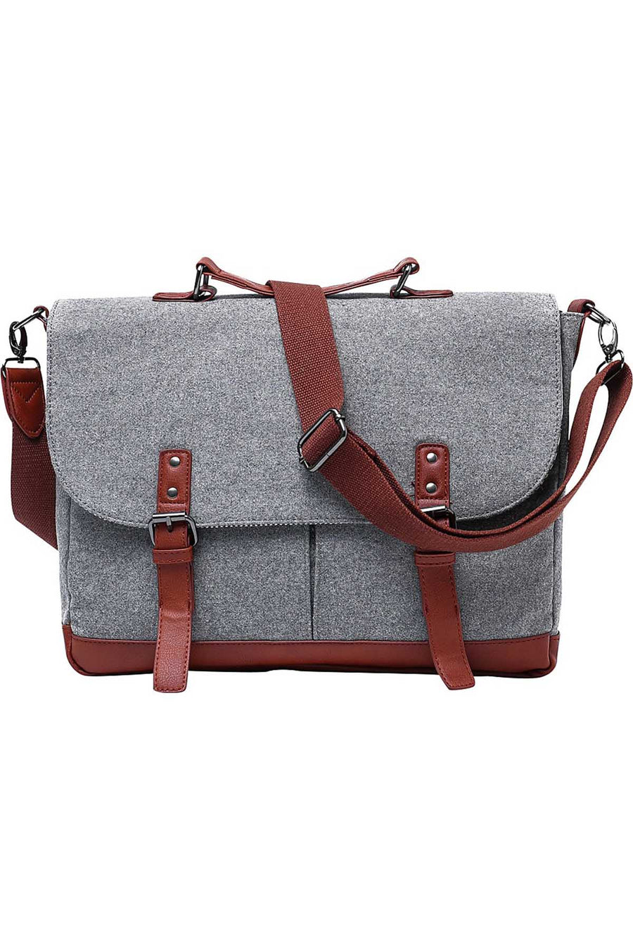 Something Strong Light-Grey Something-Wooly Messenger Bag
