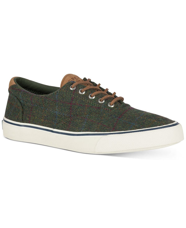 Sperry Striper Ii Cvo Wool Plaid Sneakers Olive Plaid