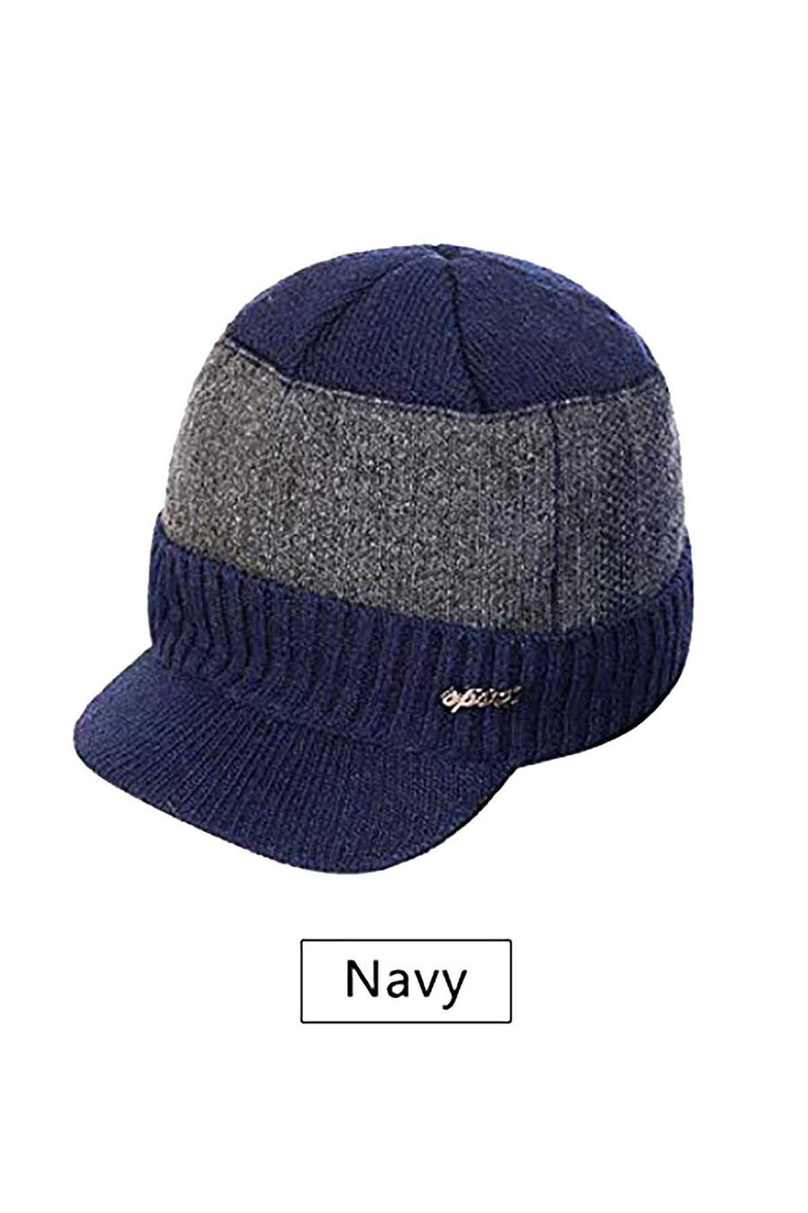 Sport Navy Knit Fleece Lined Beanie Hat