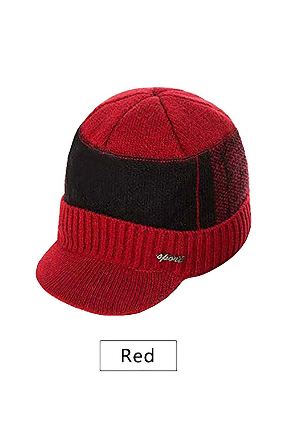 Sport Red Knit Fleece Lined Beanie Hat