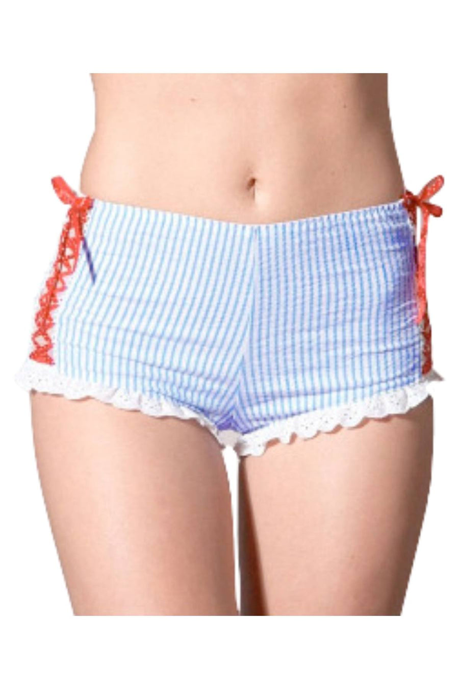 Spreegirl Blue Sweet Innocence Seersucker High Waisted Panty