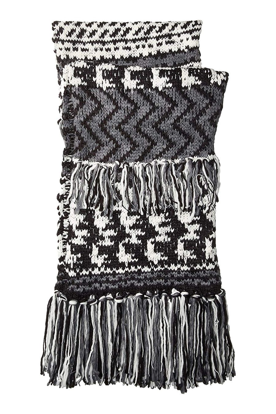 Steve Madden Black/Grey/White Cabin-Fever Muffler Scarf