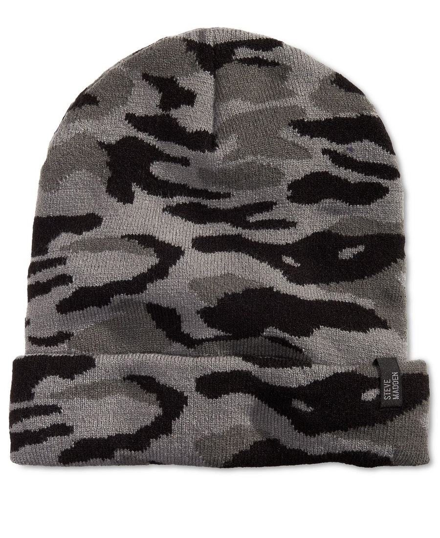 Steve Madden Camo Beanie Black/white