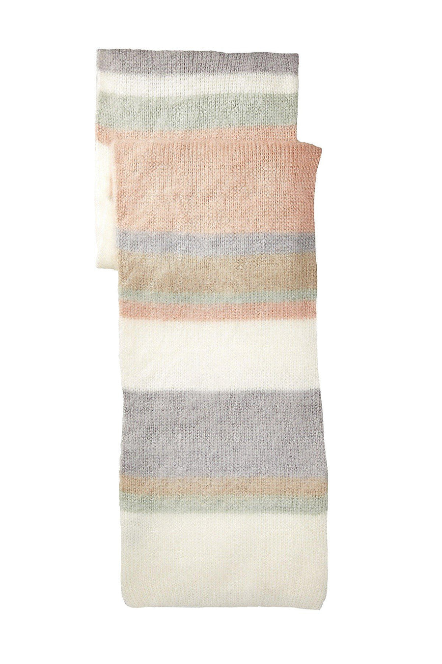 Steve Madden Ivory Striped Super-Brushed Muffler Scarf