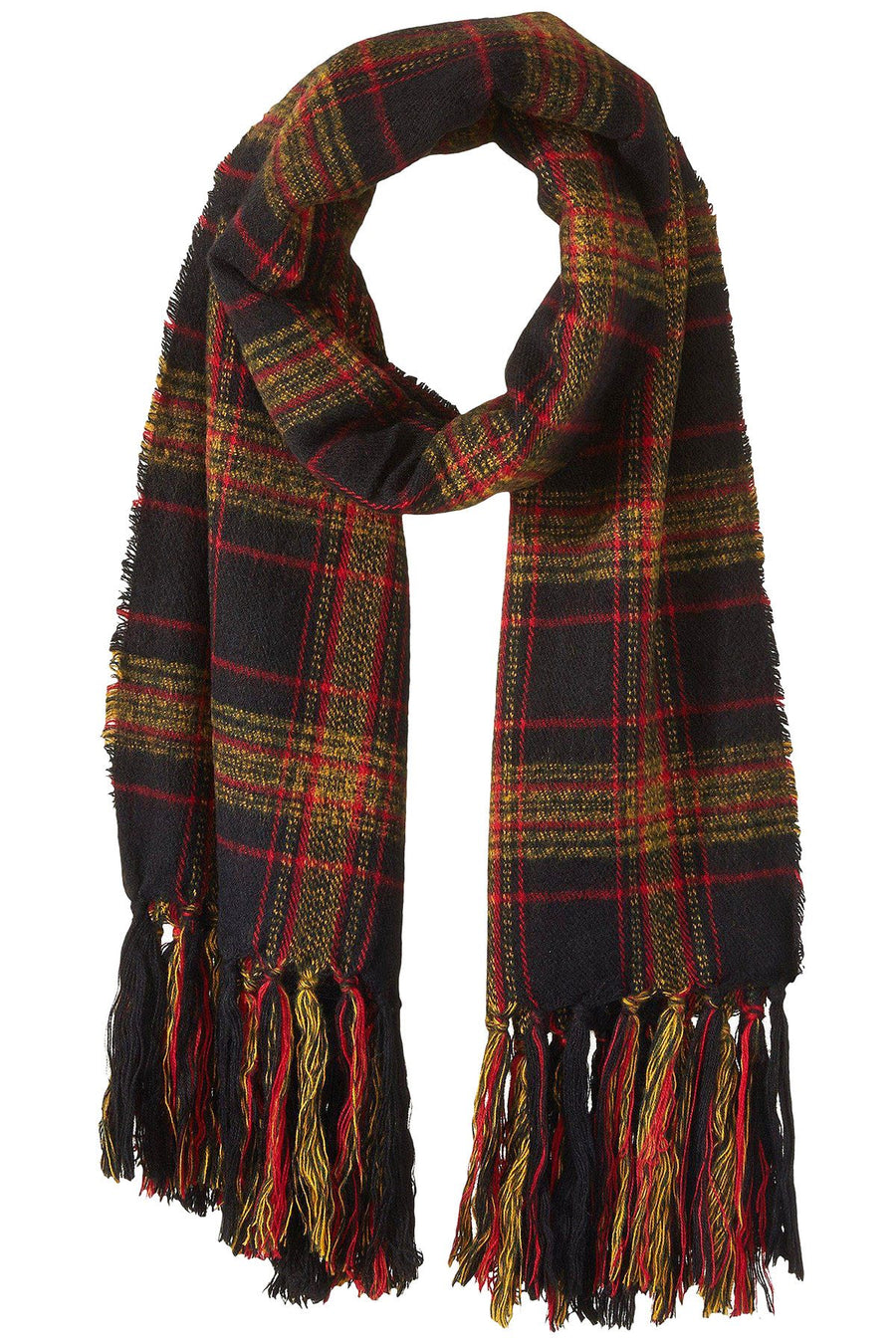 Steve Madden Mustard New-England-Plaid Blanket Wrap & Scarf in One