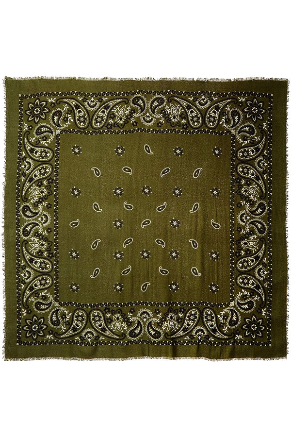 Steve Madden Olive Bandana-Print Square Blanket, Wrap / Scarf