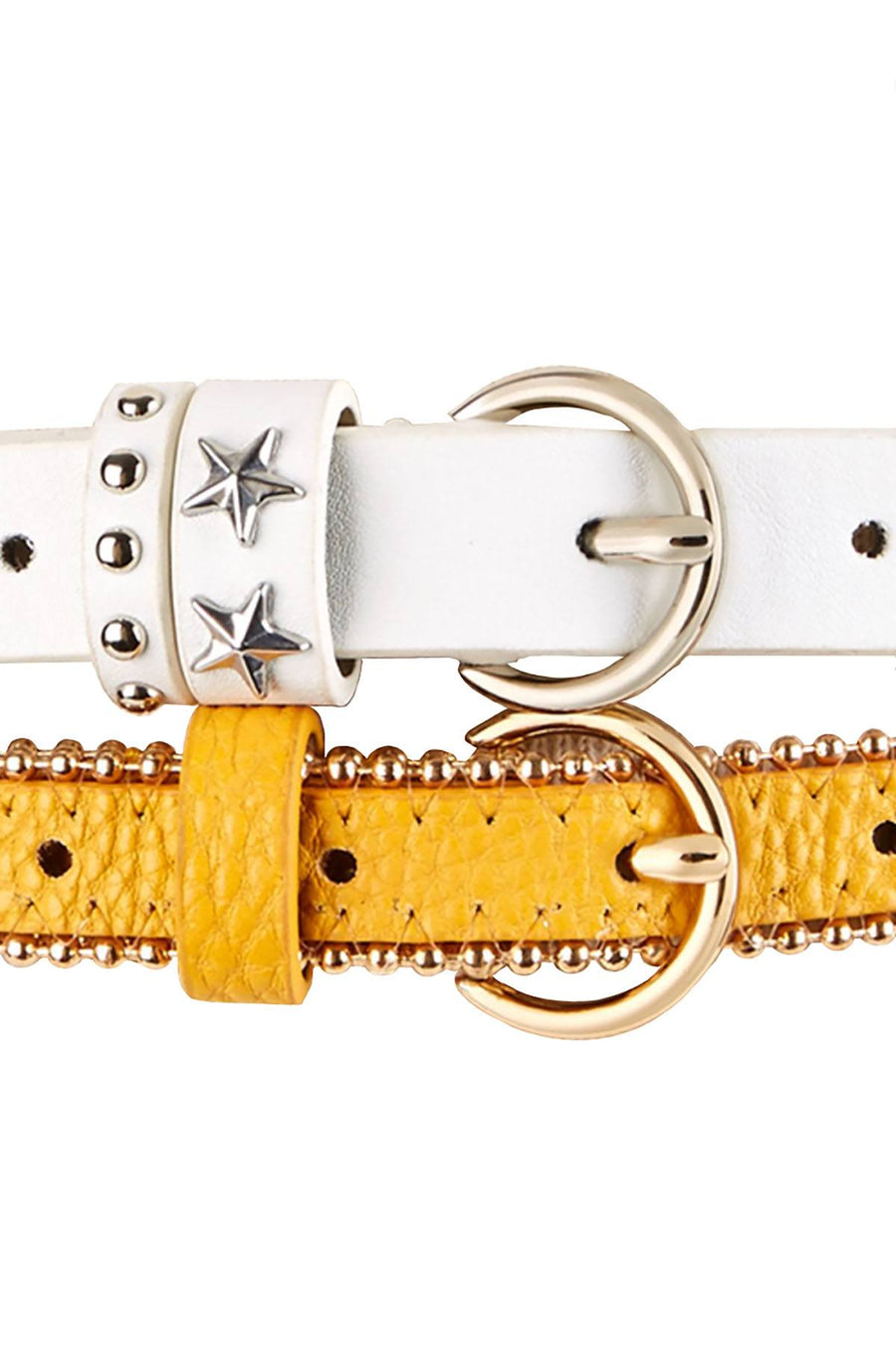 Steve Madden Yellow/White Faux Leather Belt 2 Pack