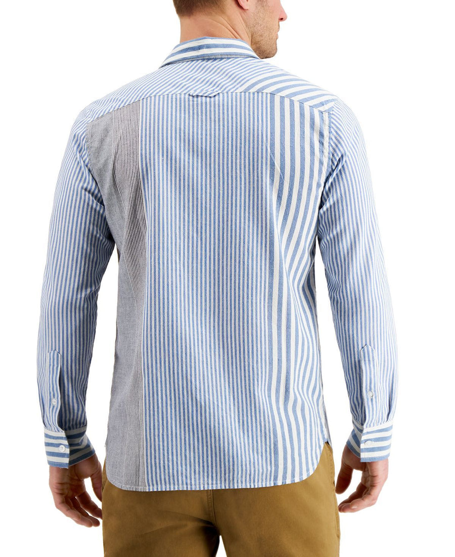 Sun + Stone Sun + Stone Blocked Stripe Shirt Blue