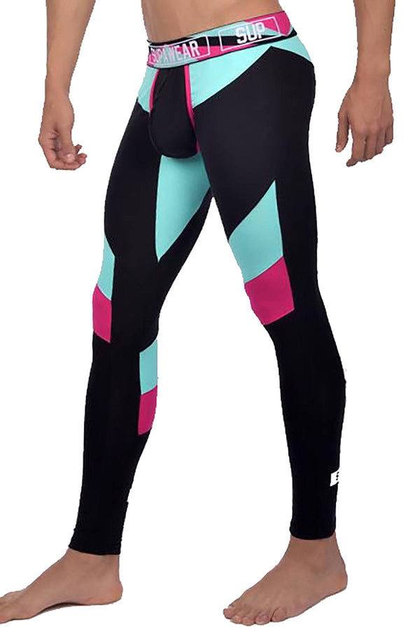 Supawear Black/Magenta/Teal Vortex Tights