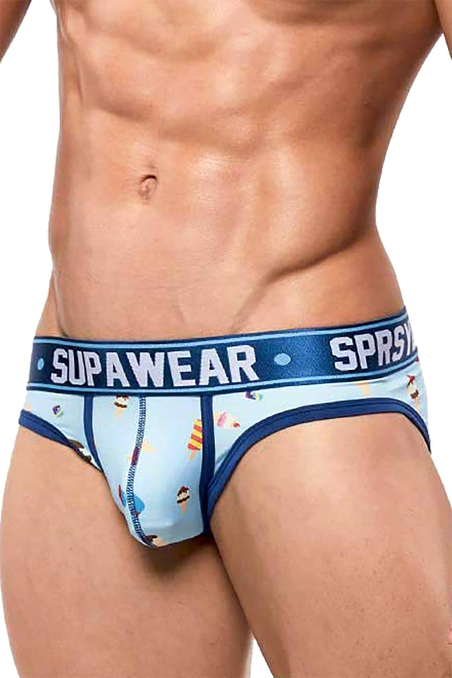 Supawear Blue Ice-Cream-Printed Sprint Brief