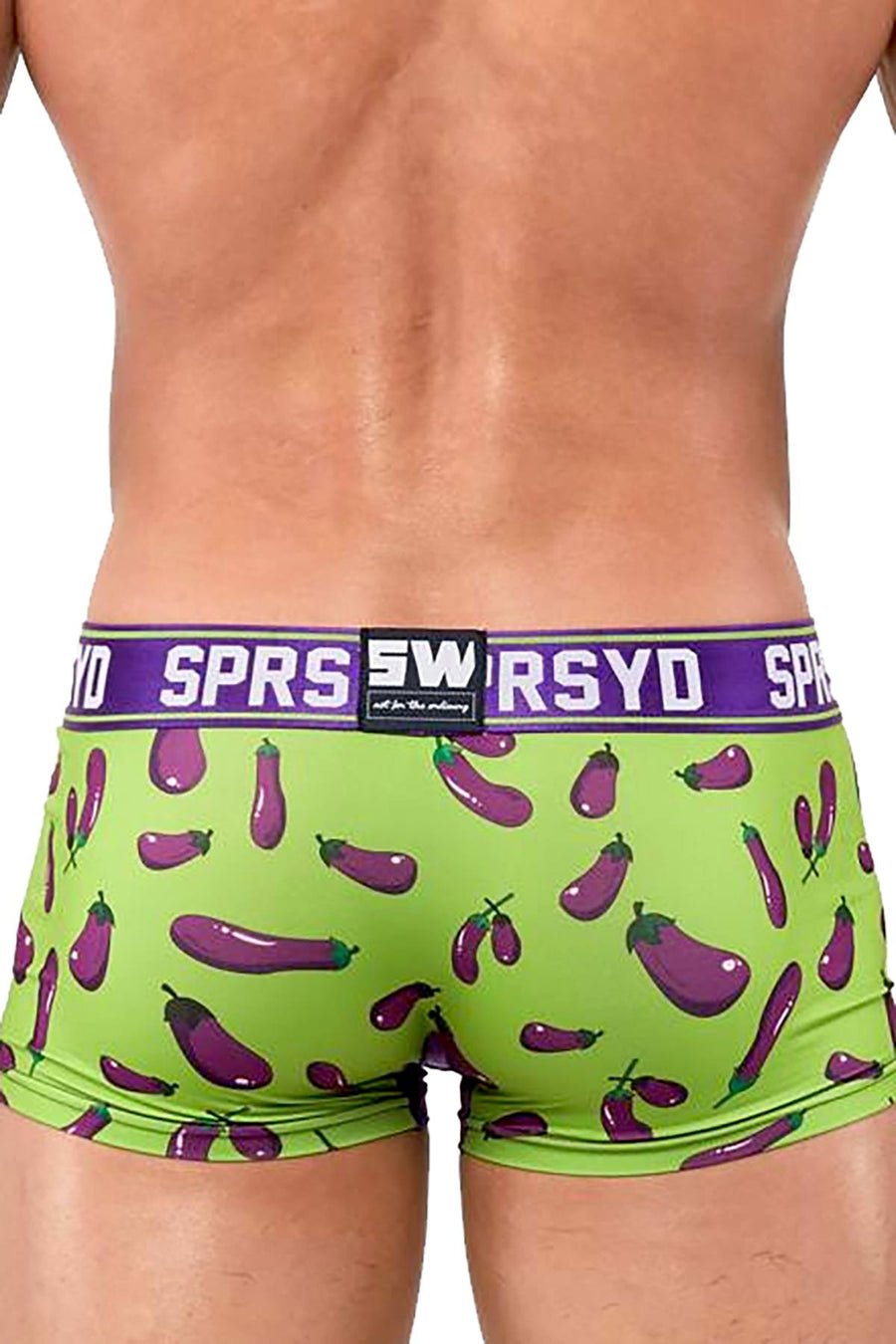 Supawear Green/Purple Eggplant-Printed Sprint Trunk