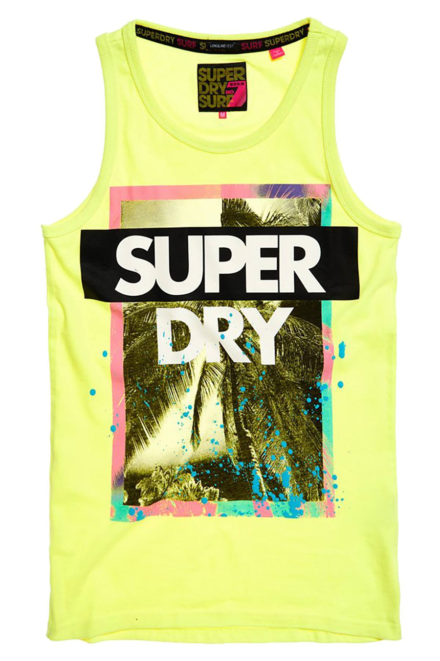 SuperDry Bleached Ultra-Lemon Echo Beach Longline Vest Tank
