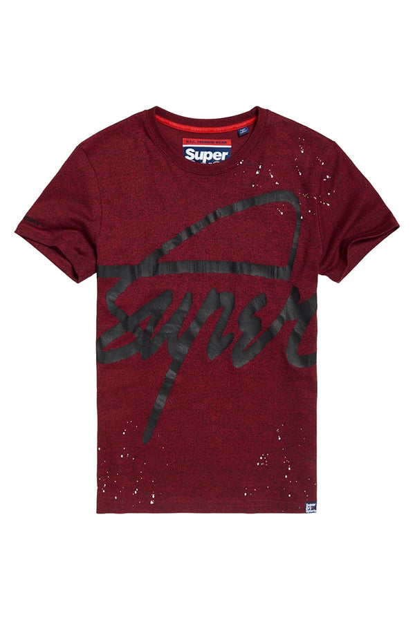 SuperDry Bright-Berry-Grit Crew Splatter T-Shirt