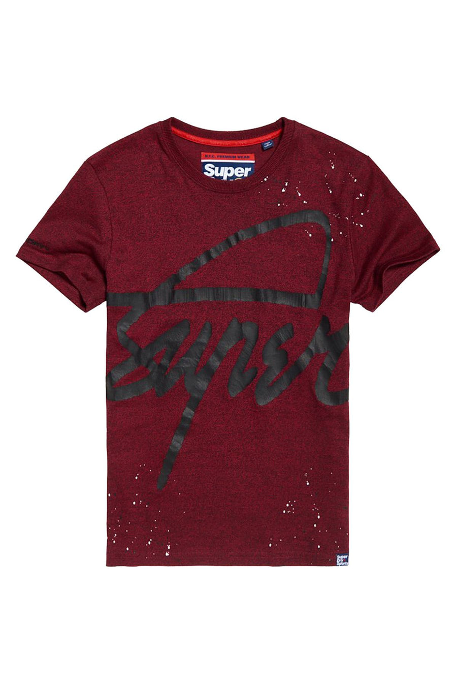 SuperDry Bright-Berry-Grit Crew Splatter T-Shirt