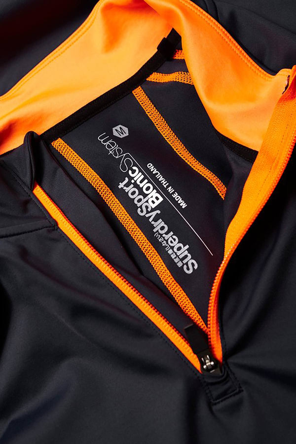SuperDry Carbon/Orange Bionic Compression Half-Zip Top
