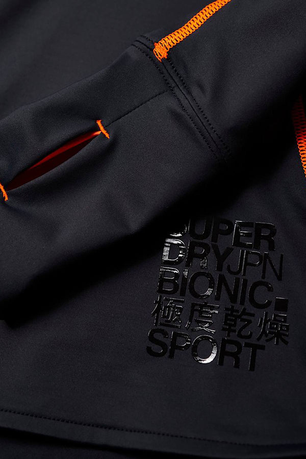SuperDry Carbon/Orange Bionic Compression Half-Zip Top