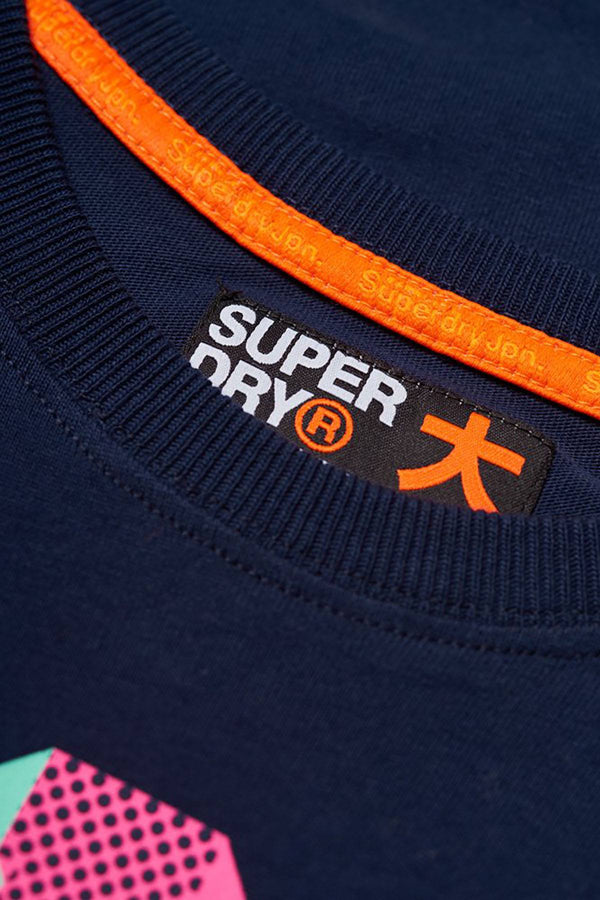 SuperDry Casual-Navy Osaka Micro-Dot T-Shirt