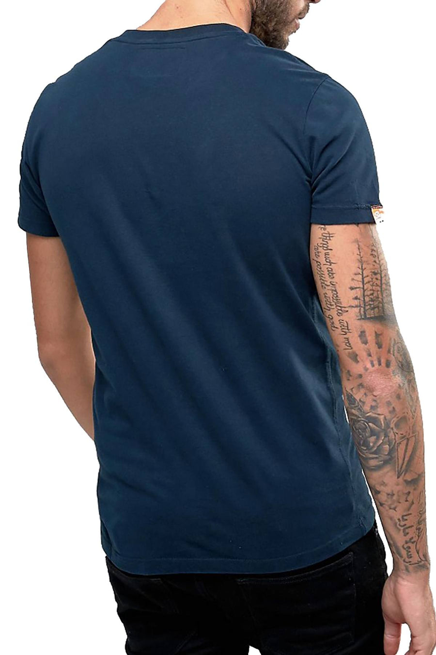 SuperDry Eclipse-Navy Orange-Label Vintage Embroidered V-Neck