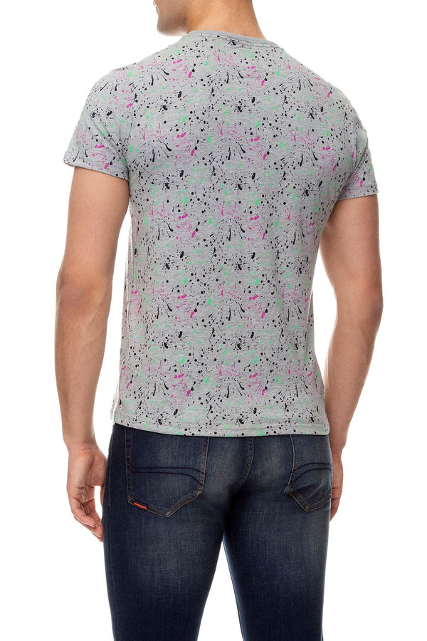 SuperDry Gray-Marl Splatter Osaka AOP Lite Tee