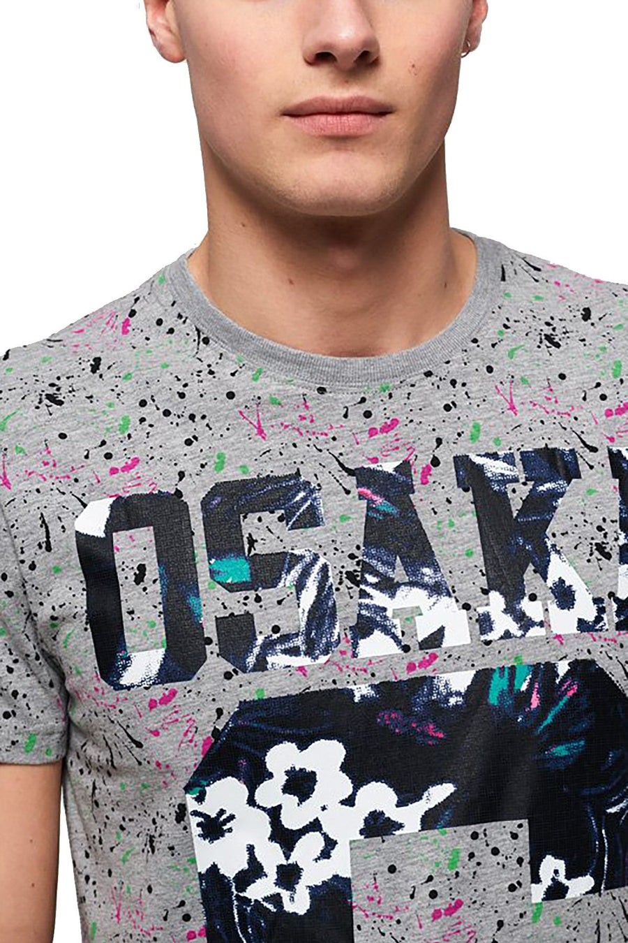 SuperDry Gray-Marl Splatter Osaka AOP Lite Tee