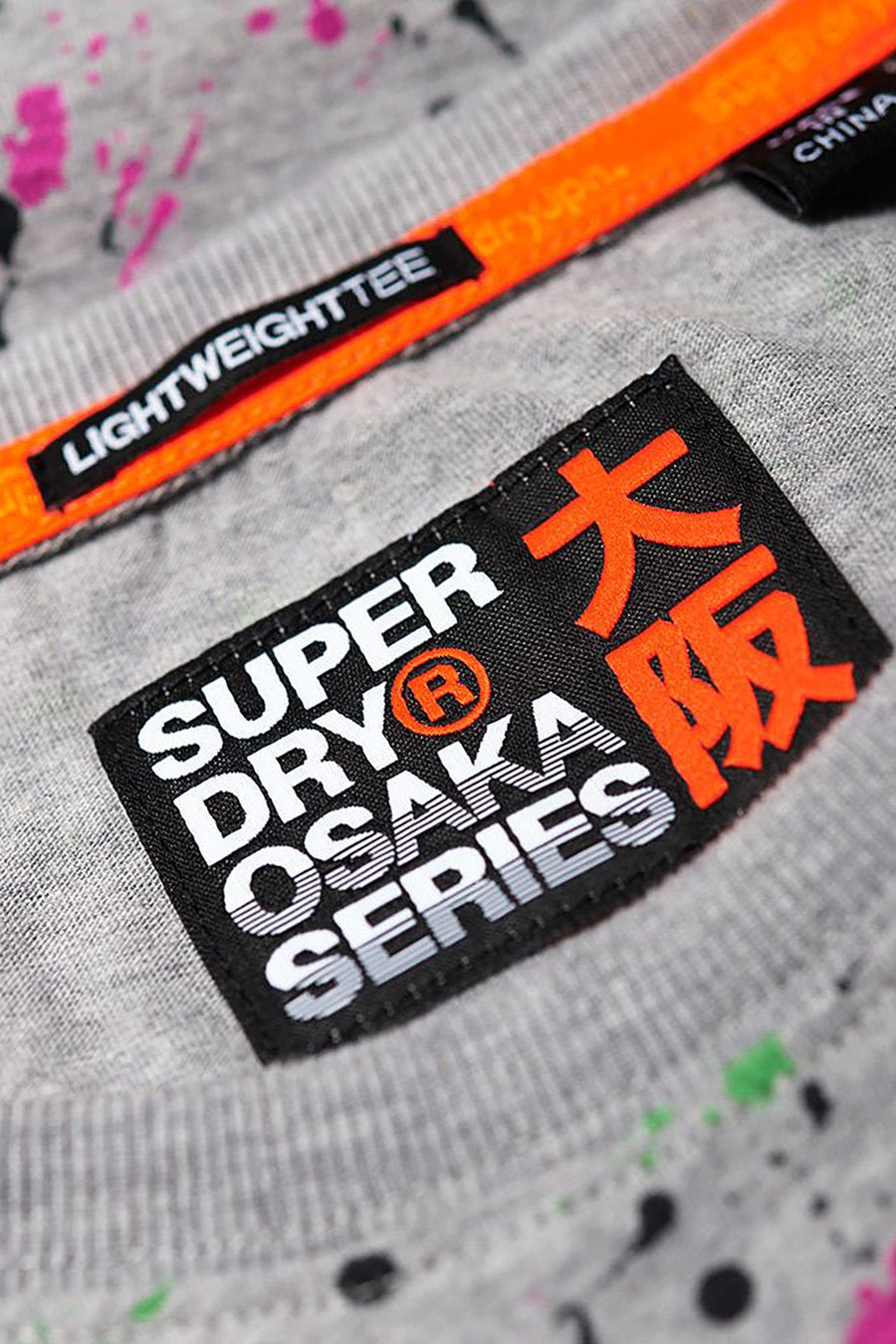 SuperDry Gray-Marl Splatter Osaka AOP Lite Tee