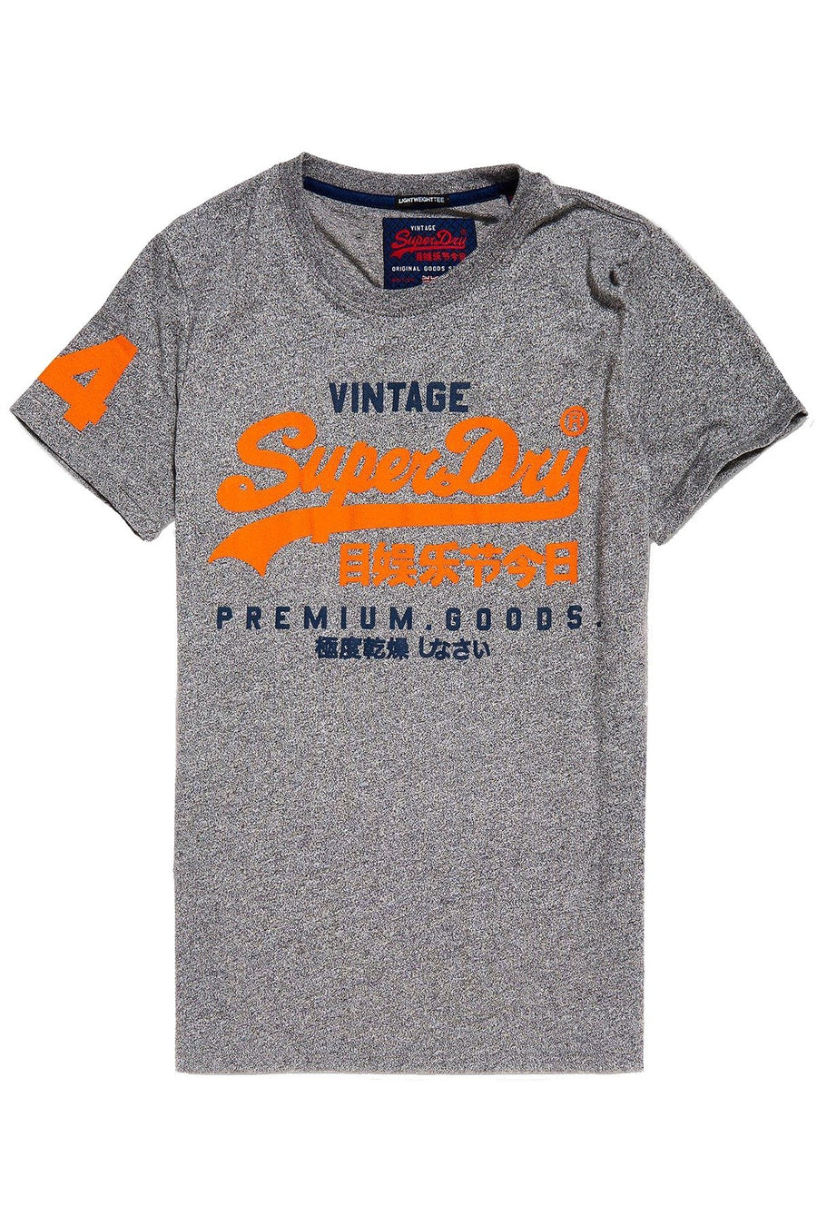 SuperDry Grey-Grit Premium-Goods Duo Lite Graphic Tee
