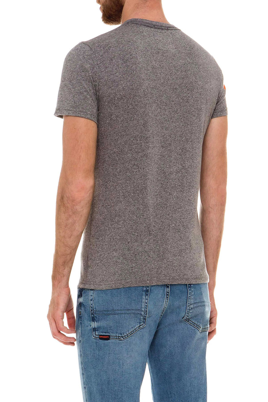 SuperDry Grey-Grit Premium-Goods Duo Lite Graphic Tee