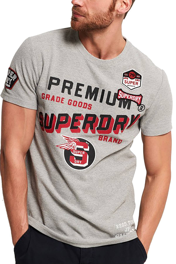 SuperDry Grey-Marl Authentic Supply T-Shirt