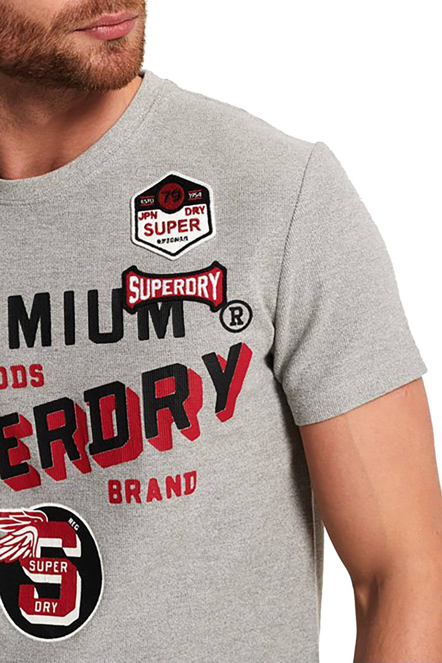SuperDry Grey-Marl Authentic Supply T-Shirt