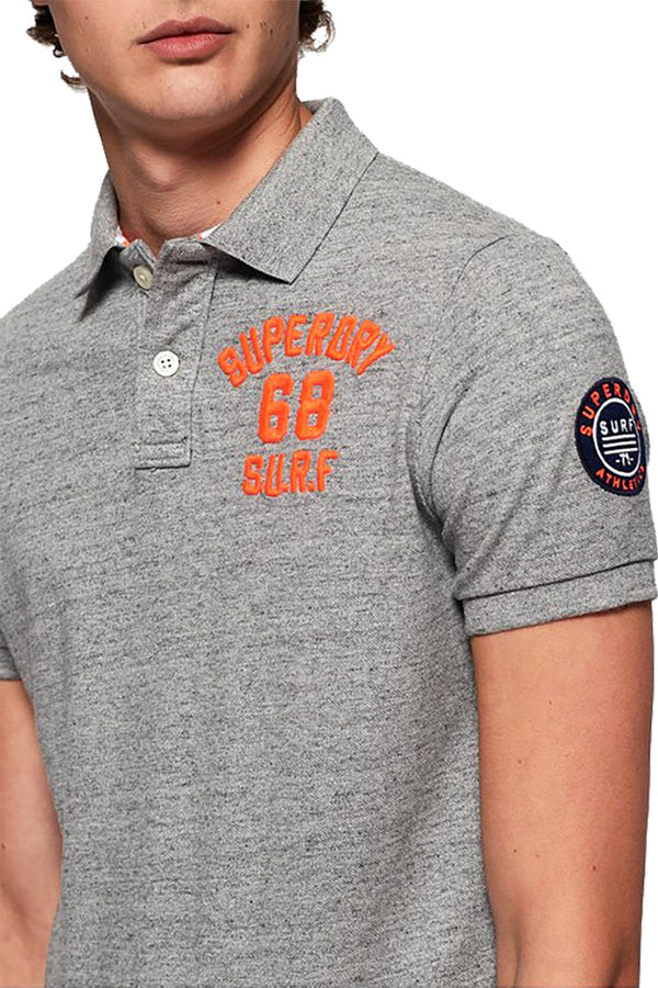 SuperDry Harbour-Grey-Grindle Classic Superstate Polo Shirt