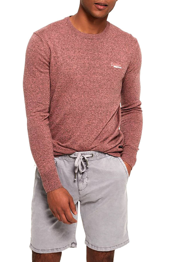 SuperDry Haze-Pink-Grit Orange Label Crew-Neck Sweater