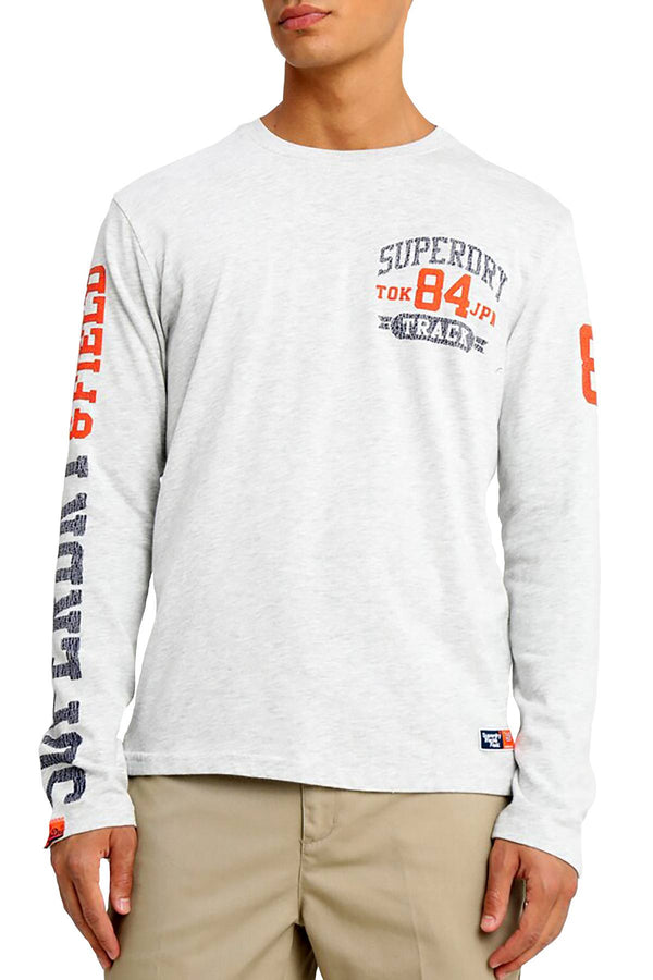 SuperDry Ice Yarn-Dye Track/Field Long-Sleeve T-Shirt