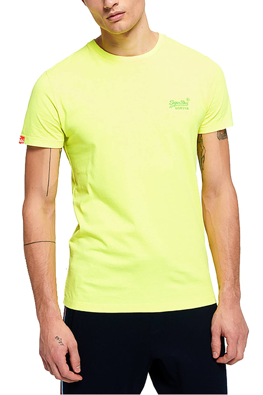 SuperDry Ice-Yellow Orange-Label Neon Tee