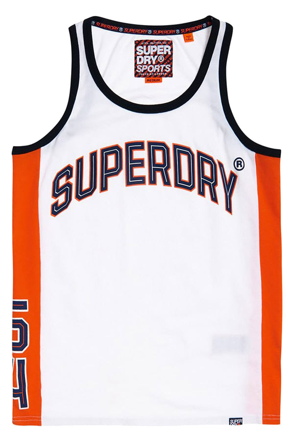 SuperDry Optic-White Retro-Stripe Vest Tank