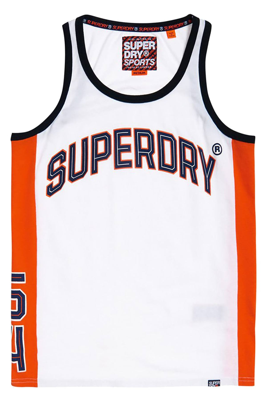 SuperDry Optic-White Retro-Stripe Vest Tank