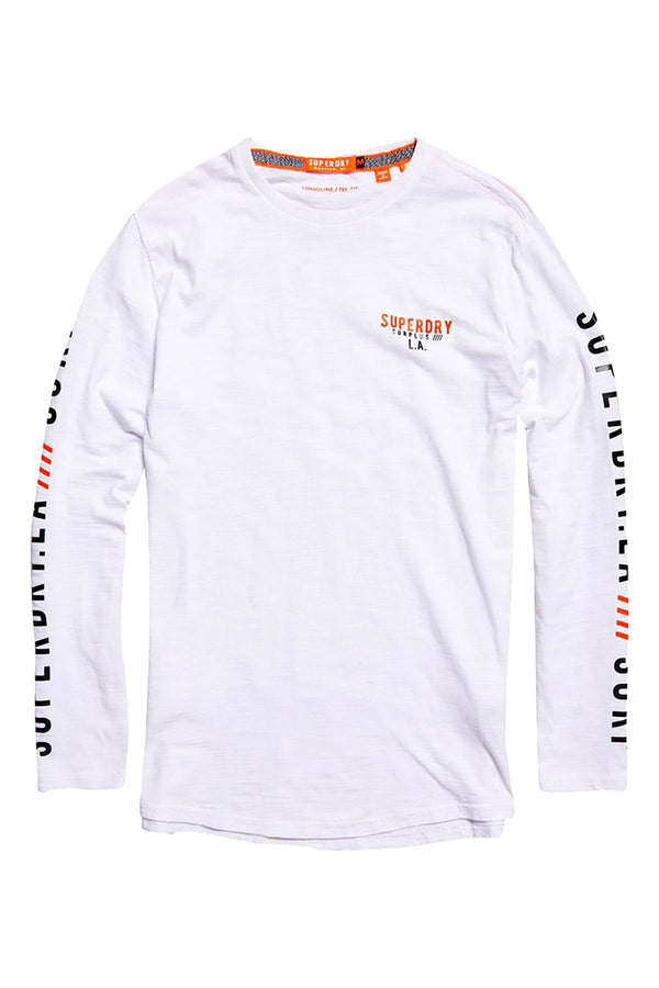 SuperDry Optic-White Surplus Goods Long-Sleeve Longline Top