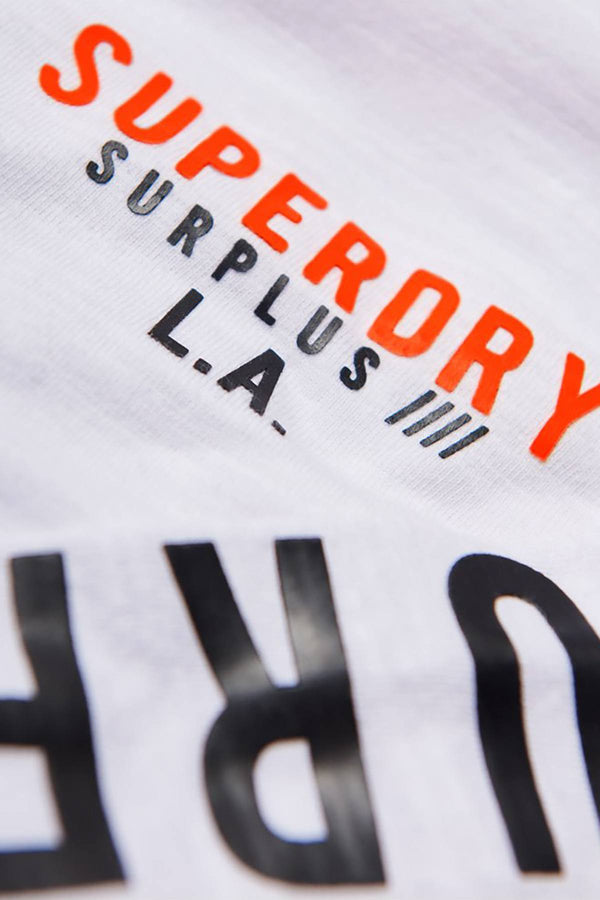 SuperDry Optic-White Surplus Goods Long-Sleeve Longline Top