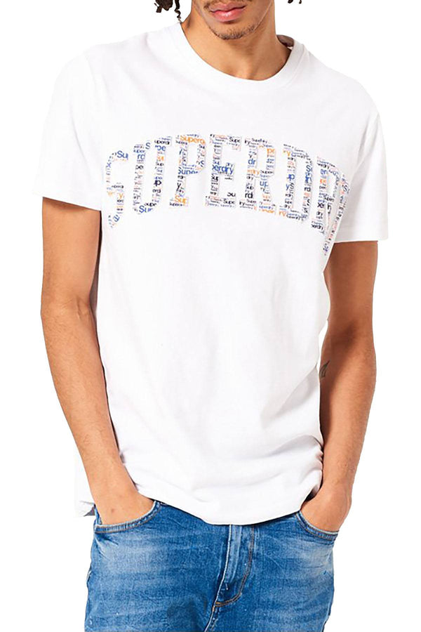 SuperDry Optic-White Varsity AOP Embossed T-Shirt