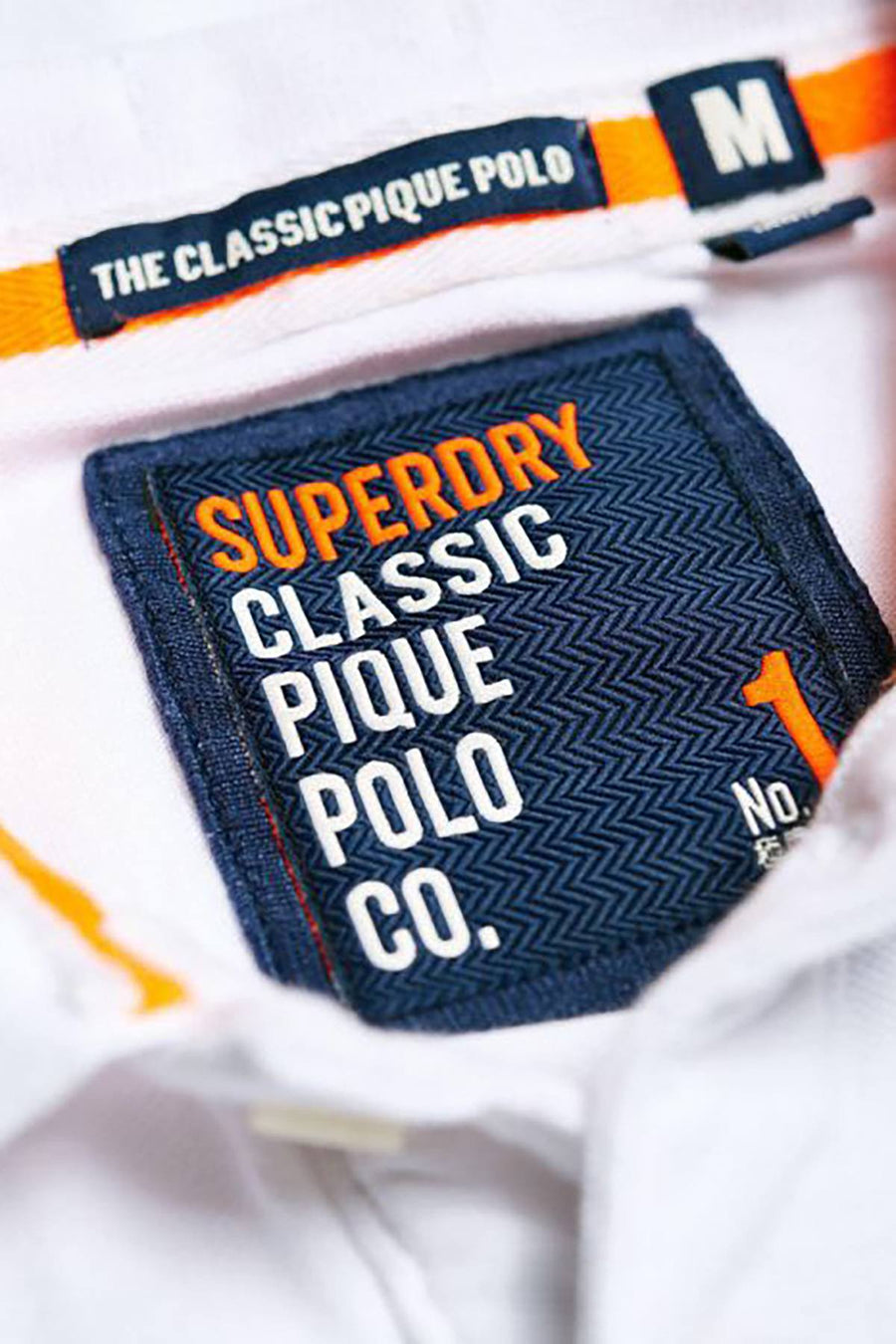 SuperDry White Classic New Fit Pique Polo Shirt