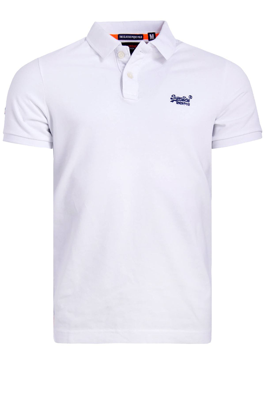SuperDry White Classic New Fit Pique Polo Shirt