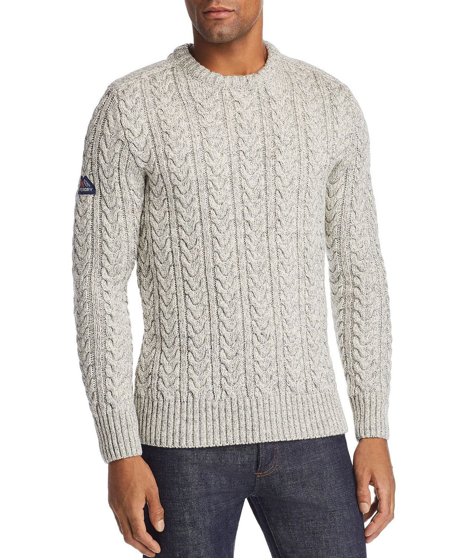 Superdry Jacob Tweed Cable-knit Sweater Concrete Twist