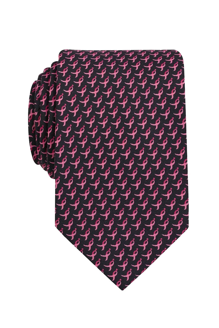 Susan G. Komen Black/Pink-Ribbon Tiny Repeated-Logo  'Knots for Hope' Necktie