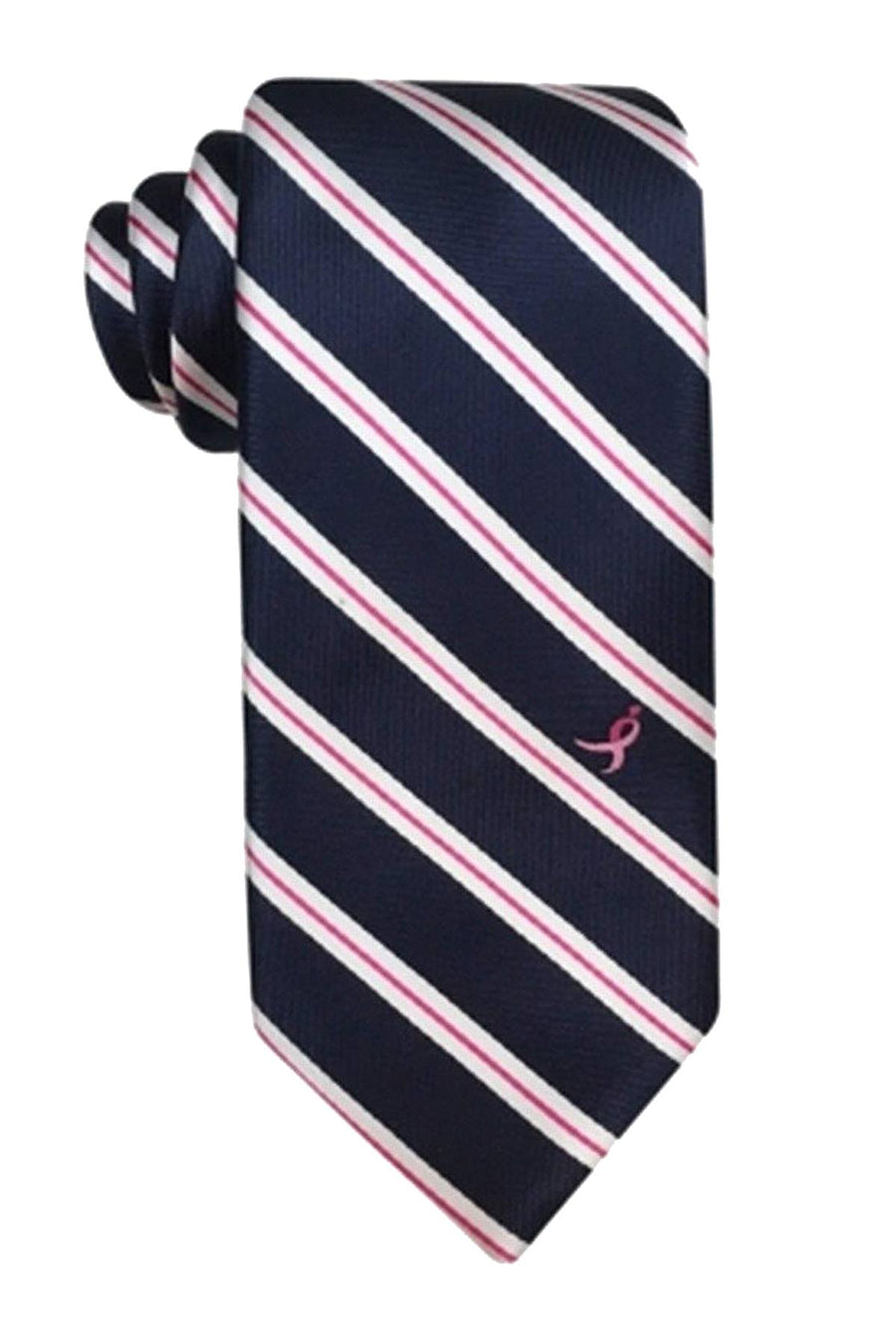 Susan G. Komen Navy/White Striped 'Knots for Hope" Necktie