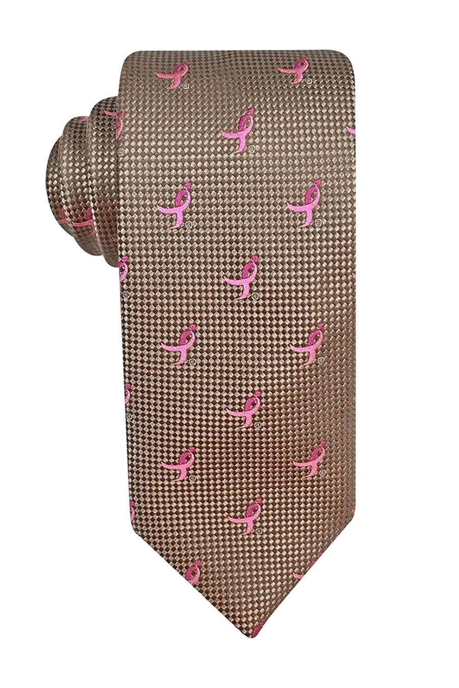 Susan G. Komen Taupe Natte Logo Repeat 'Knots for Hope' Necktie