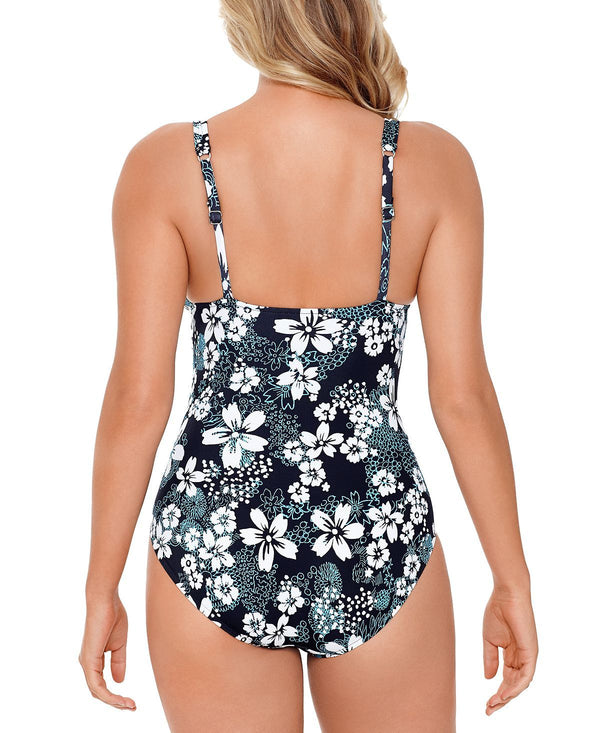 Swim Solutions Sea Confetti Printed Tummy Control One-piece Swimsuit Sea Confetti